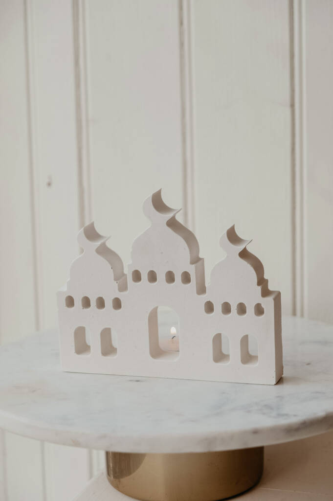 Eid / Ramadan Three Mosque Tealight Display Concrete Decor | Not On The High Street
