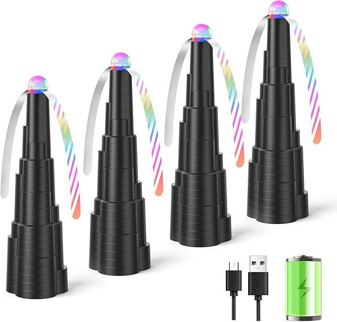 Fly Fans for Tables, Rechargeable Fly Fan, Tabletop Bug Fans with Colorful Light, Foldable Fly Sp... | Amazon (US)