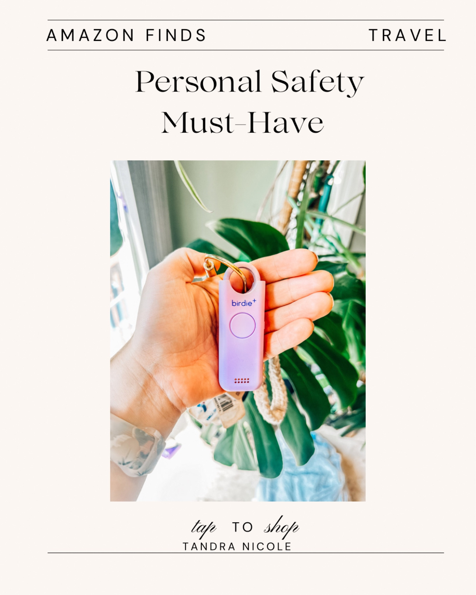 Do have any personal safety items for when you’re traveling.

While prepping for our upcoming PCS I began researching personal safety items and ran across this keychain that activates a loud siren when the tab is pulled. It also can connect with their safety team & uses GPS tracking.

Don’t be caught off guard, protect yourself.

#LTKfamily #LTKtravel #LTKfitness