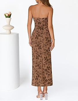 MEROKEETY Women's Wedding Guest Cocktail Party Formal Elegant Maxi Dresses | Amazon (US)