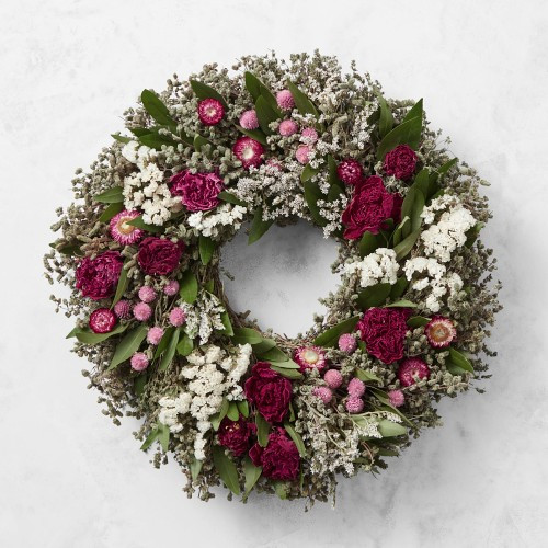 Peony Blooms Live Wreath, 20 | Williams-Sonoma