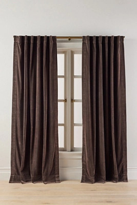 Trova Washed Velvet Curtain | Anthropologie (US)