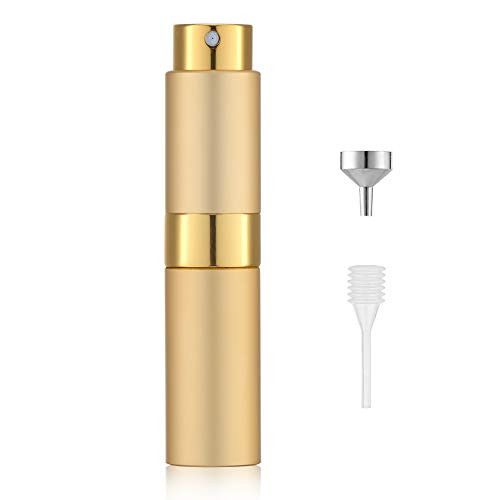 LISAPACK 8ML Atomizer Perfume Spray Bottle for Travel, Empty Refillable Cologne Dispenser, Portable Sprayer (Gold) | Amazon (US)