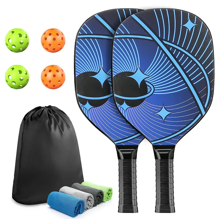 Pickleball Paddles, Pickleball Starter Set with 2 Premium Wood Pickle ball Paddle Set for All Age... | Walmart (US)