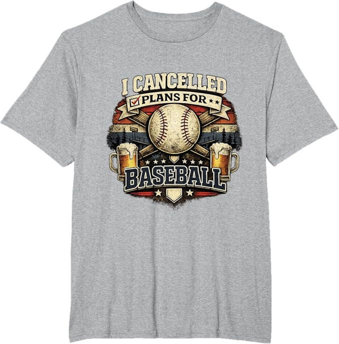 I Cancelled Plans for Baseball Vintage Retro Graphic T-Shirt | Amazon (US)