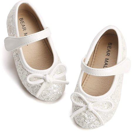 Girls Toddler Little Ballet Shoes - Flower Girls Mary Jane Flats Dress Shoes Party Wedding | Walmart (US)