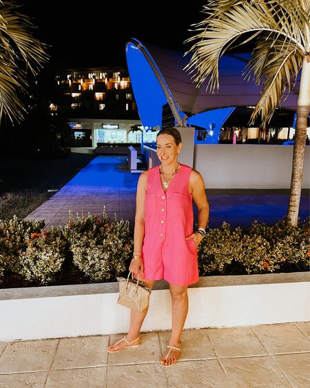 Tuckernuck romper  - runs true to size. 

Resort wear
Pink
Tnuck
Vacation outfit
Dress



#LTKparties #LTKstyletip #LTKover40