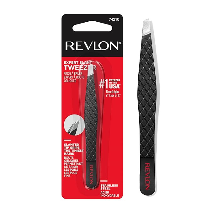 Revlon Expert Eyebrow Hair Removal Tweezer, Tweezers for Men, Women & Kids, Stainless Steel | Amazon (US)