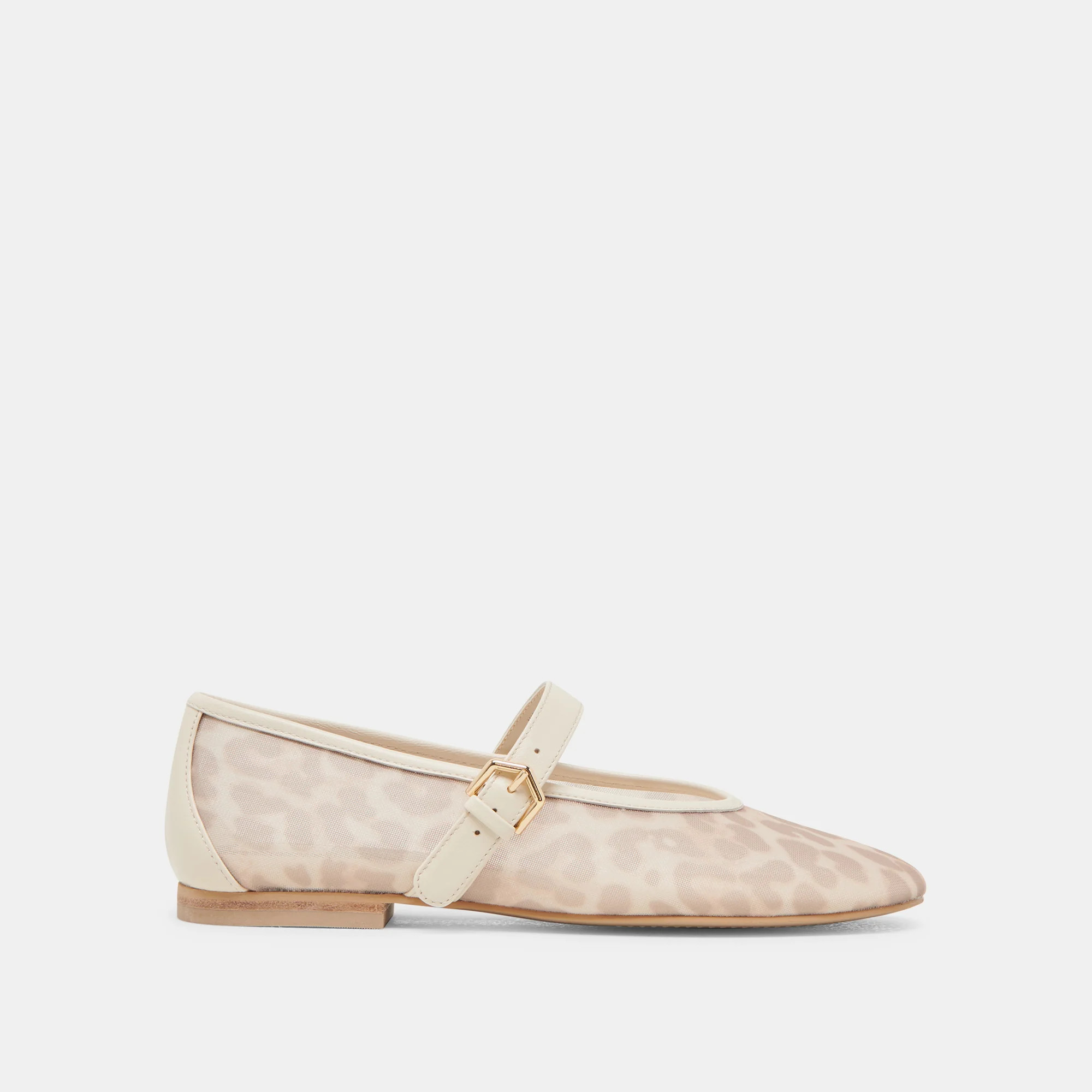 Roslyn Ballet Flats White Leopard Mesh | DolceVita.com
