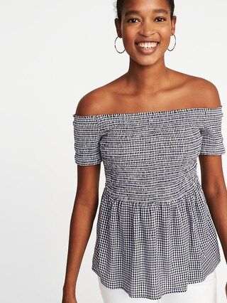 Relaxed Off-the-Shoulder Smocked Top for Women | Old Navy US