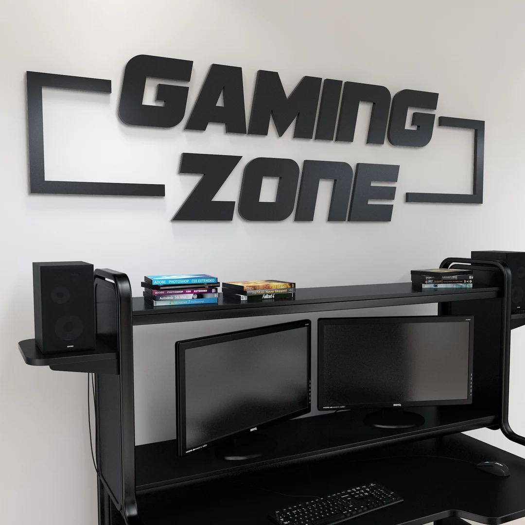 Gaming Zone, 3D Wall Decor, Video Games Sign, Gameroom Sign Gifts, Gamer Girl, SKU:GAZO | Etsy (US)
