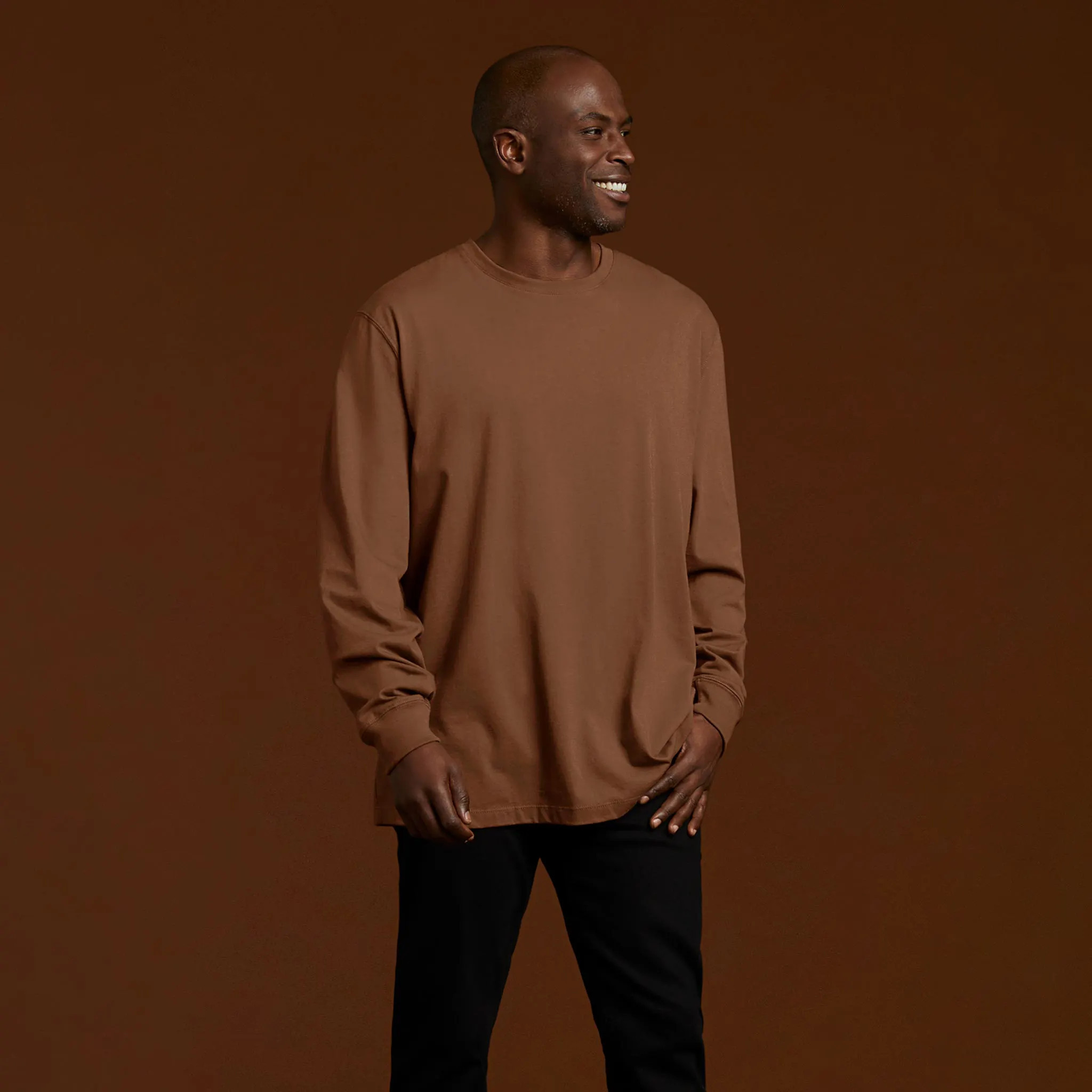 Long Sleeve Boxy Tee | Chocolate - nuuds | nuuds