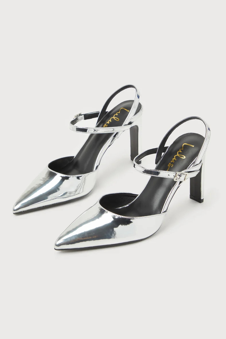 Zelena Silver Patent Pointed-Toe Pumps | Lulus (US)