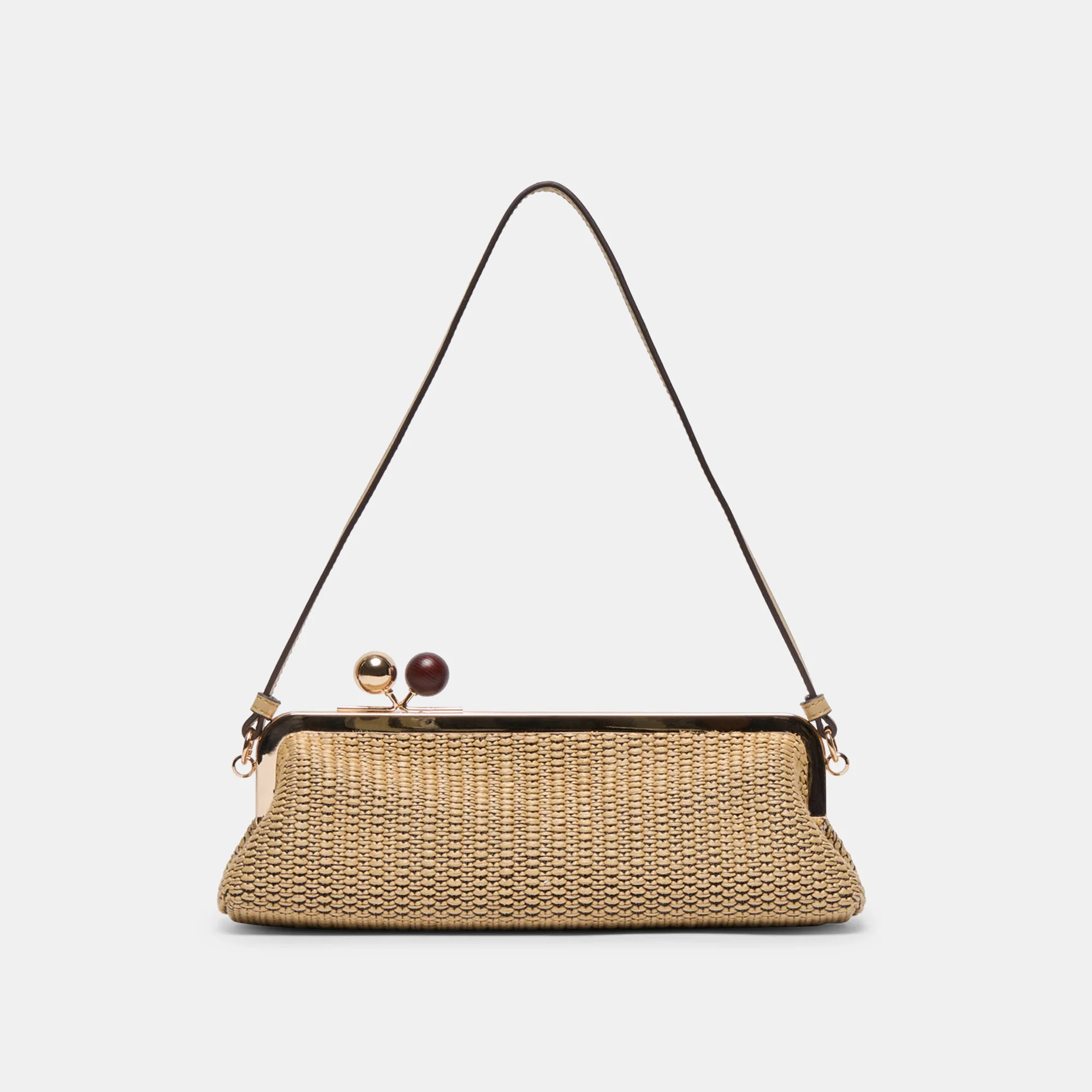 Ambriaa Shoulder Bag Natural Raffia | DolceVita.com