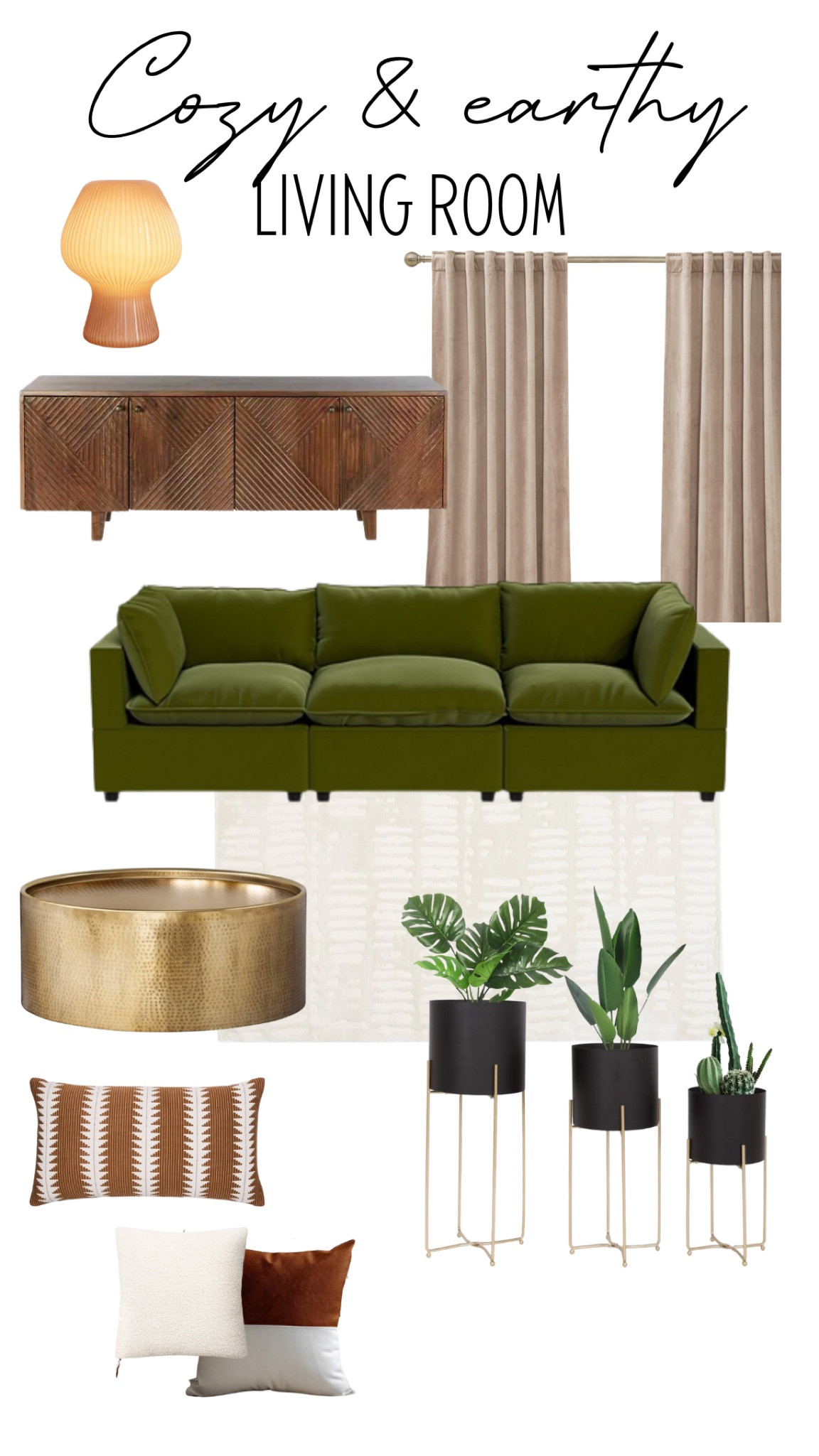 Cozy & earthy living room with hints mid century modern 

#LTKHoliday #LTKhome #LTKGiftGuide