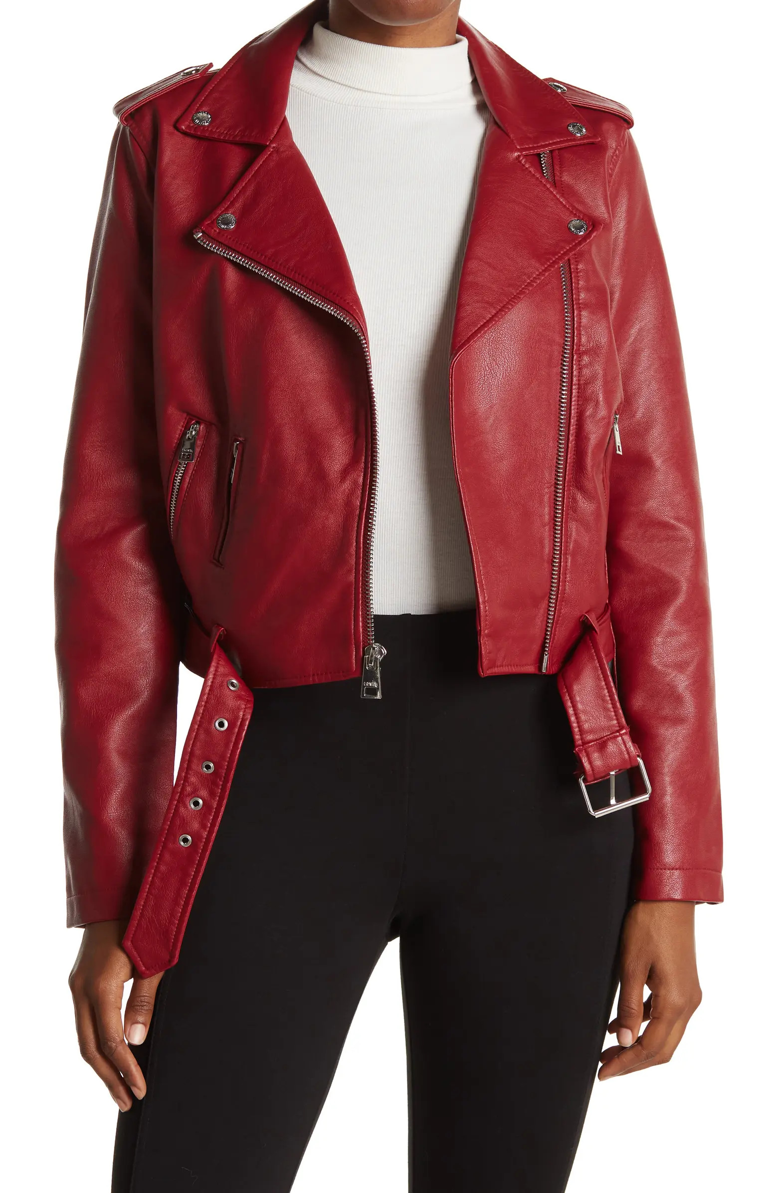 Levi's® Faux Leather Fashion Belted Moto Jacket | Nordstromrack | Nordstrom Rack