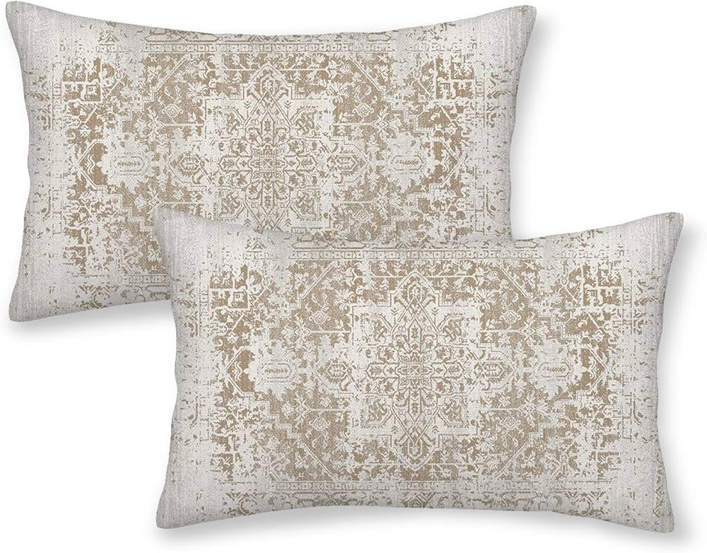 BETGINY Boho Pillow Covers 12x20, Brown Beige Ethnic Design Outdoor Decorative Throw Pillows for ... | Amazon (US)