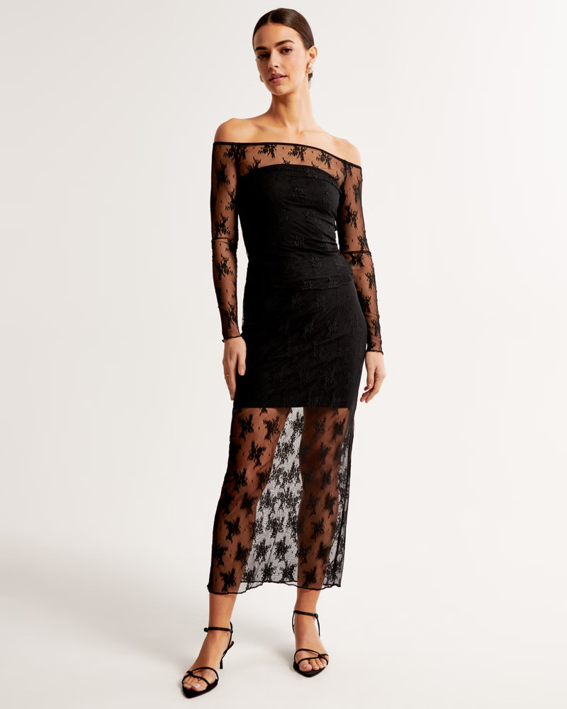 Lace Midi Skirt | Abercrombie & Fitch (US)