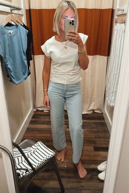 Madewell, new arrivals 
LTK sale

Tee - XS fit is TTS
Jeans- 24- tts

#LTKstyletip #LTKunder100 #LTKSale