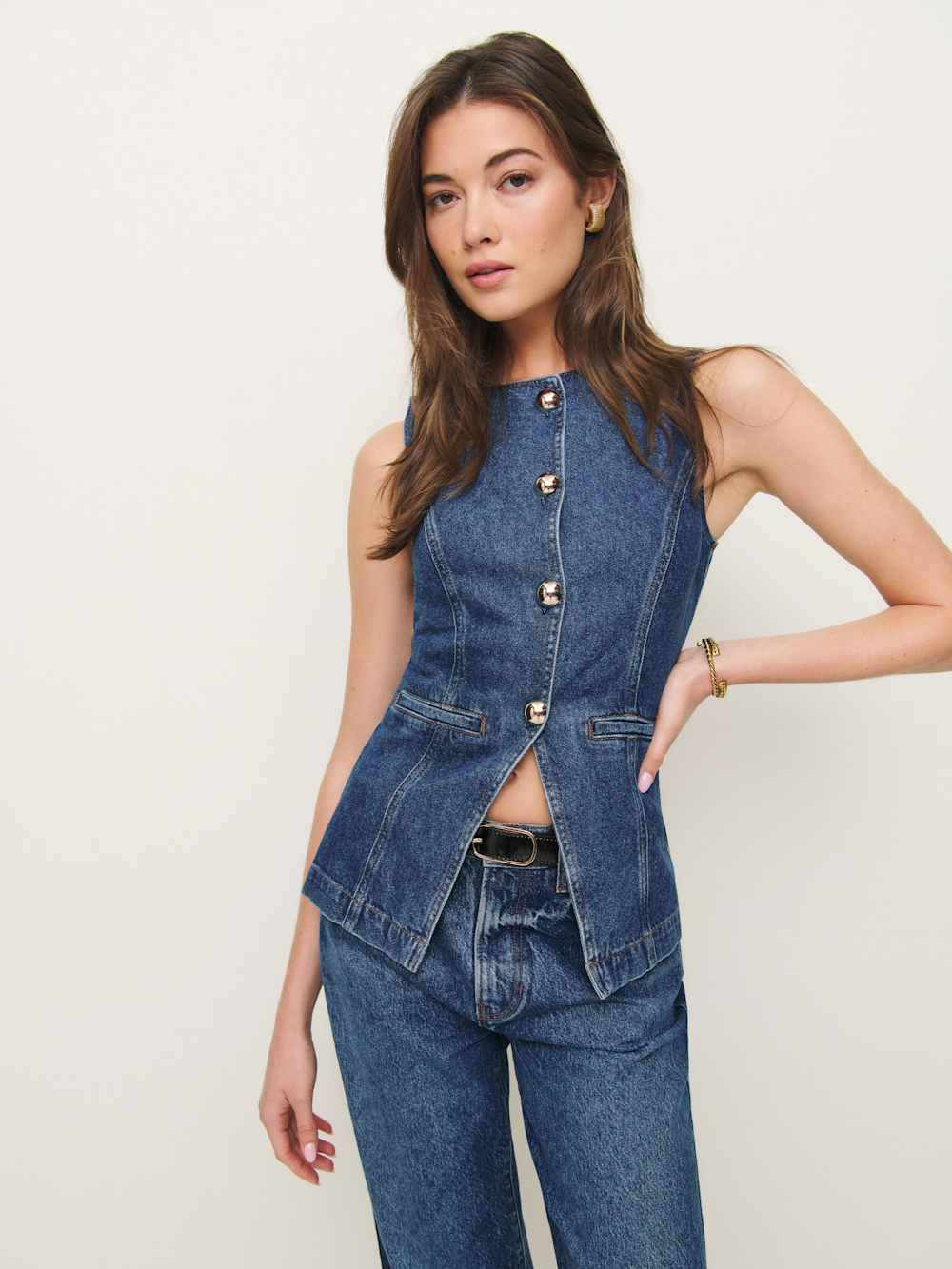 Ophelia Denim Top | Reformation (Global)