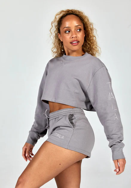 CONDO CROP SWEATSHIRT - STORM GREY | TALA (UK)