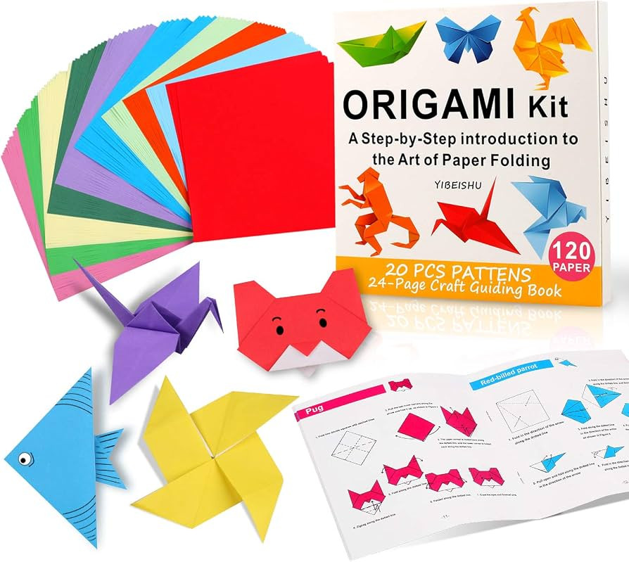 Yibeishu Origami Paper Kit with Instructions Book 20 Easy Origami Projects 6x6 Inch Origami Paper... | Amazon (US)