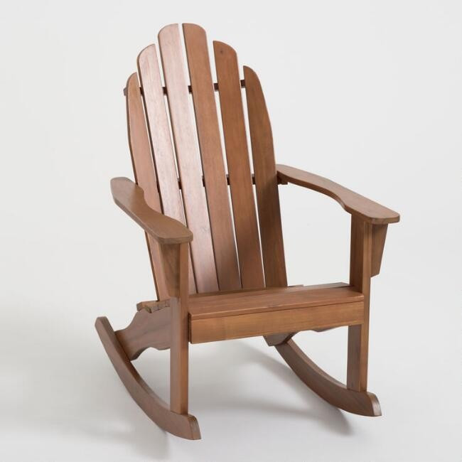 Natural Wood Adirondack Rocking Chair | World Market