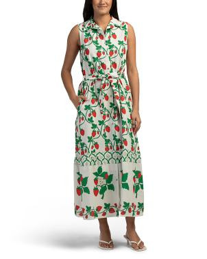 Made In Italy Linen Blend Sleeveless Belted Maxi Dress | TJ Maxx
