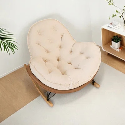 Ergonomically designed Chenille rocking chair | Wayfair North America