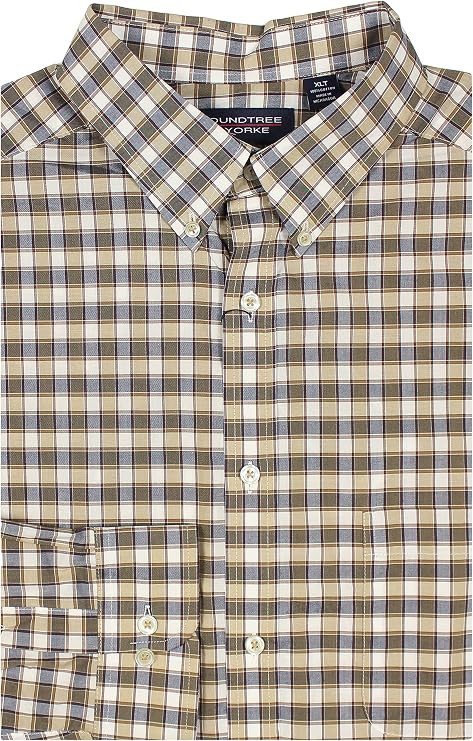 Roundtree & Yorke Luxury Cotton Men's Big and Tall Long Sleeve Shirt with Pocket | Amazon (US)