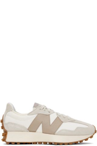 White & Taupe 327 Sneakers | SSENSE