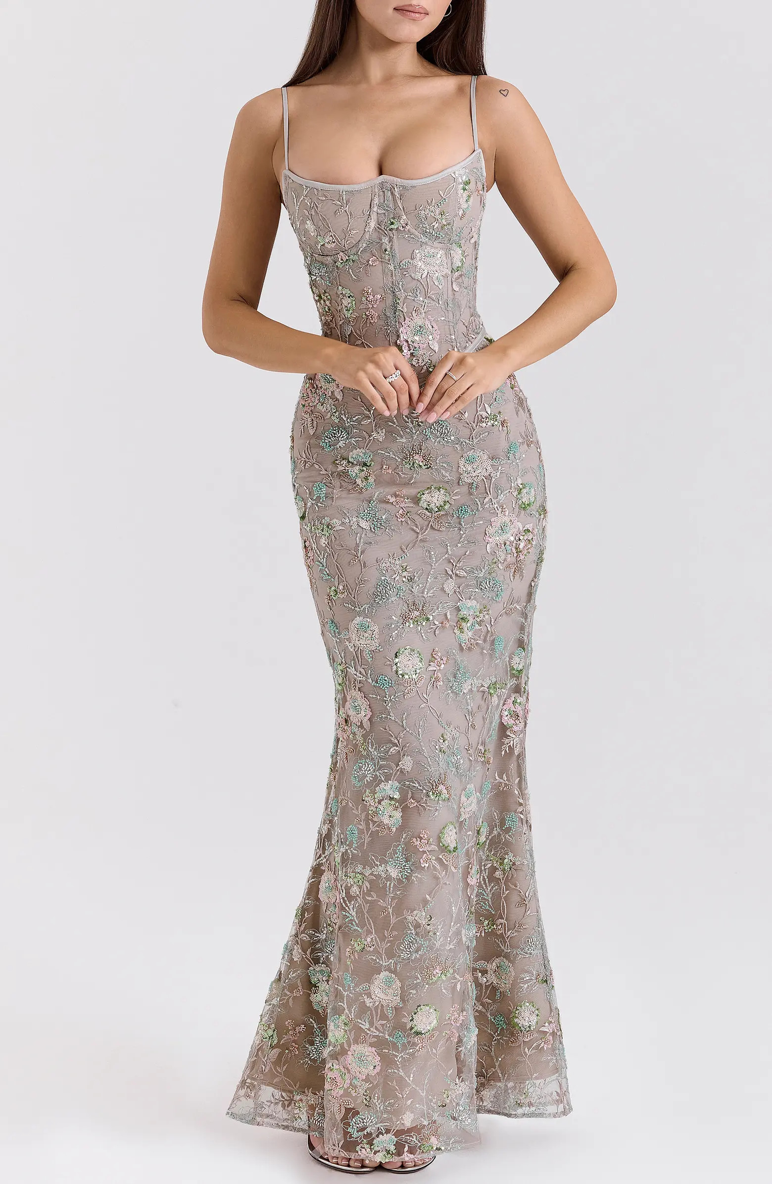 Naima Embroidered Sequin Mermaid Gown | Nordstrom