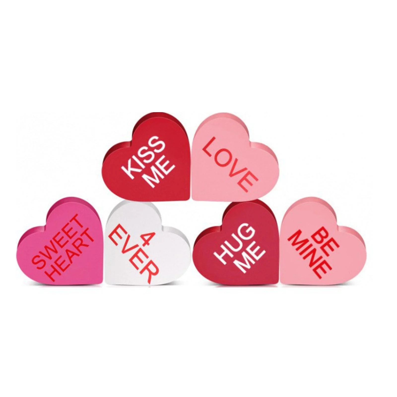 Orangide Valentine's Day Decorations, 6 PCS Conversation Hearts Wooden Table Decor Signs, Durable... | Walmart (US)