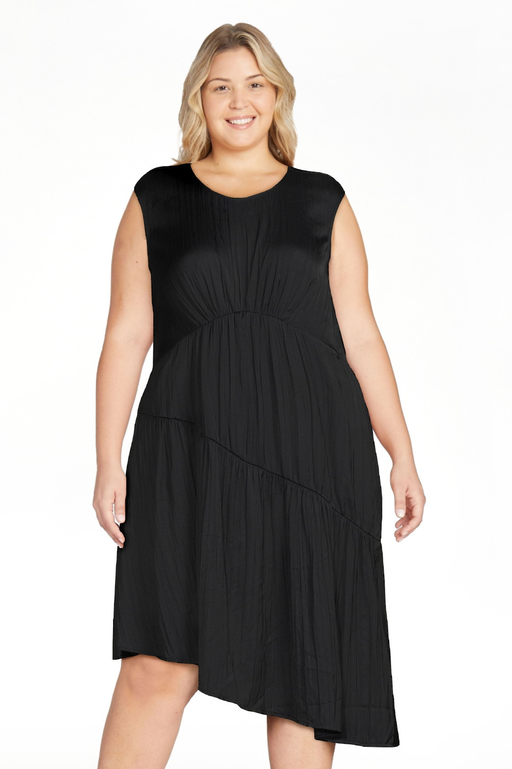 Scoop Women's Sleeveless Tiered Asymmetrical Dress, Sizes XS-XXL | Walmart (US)
