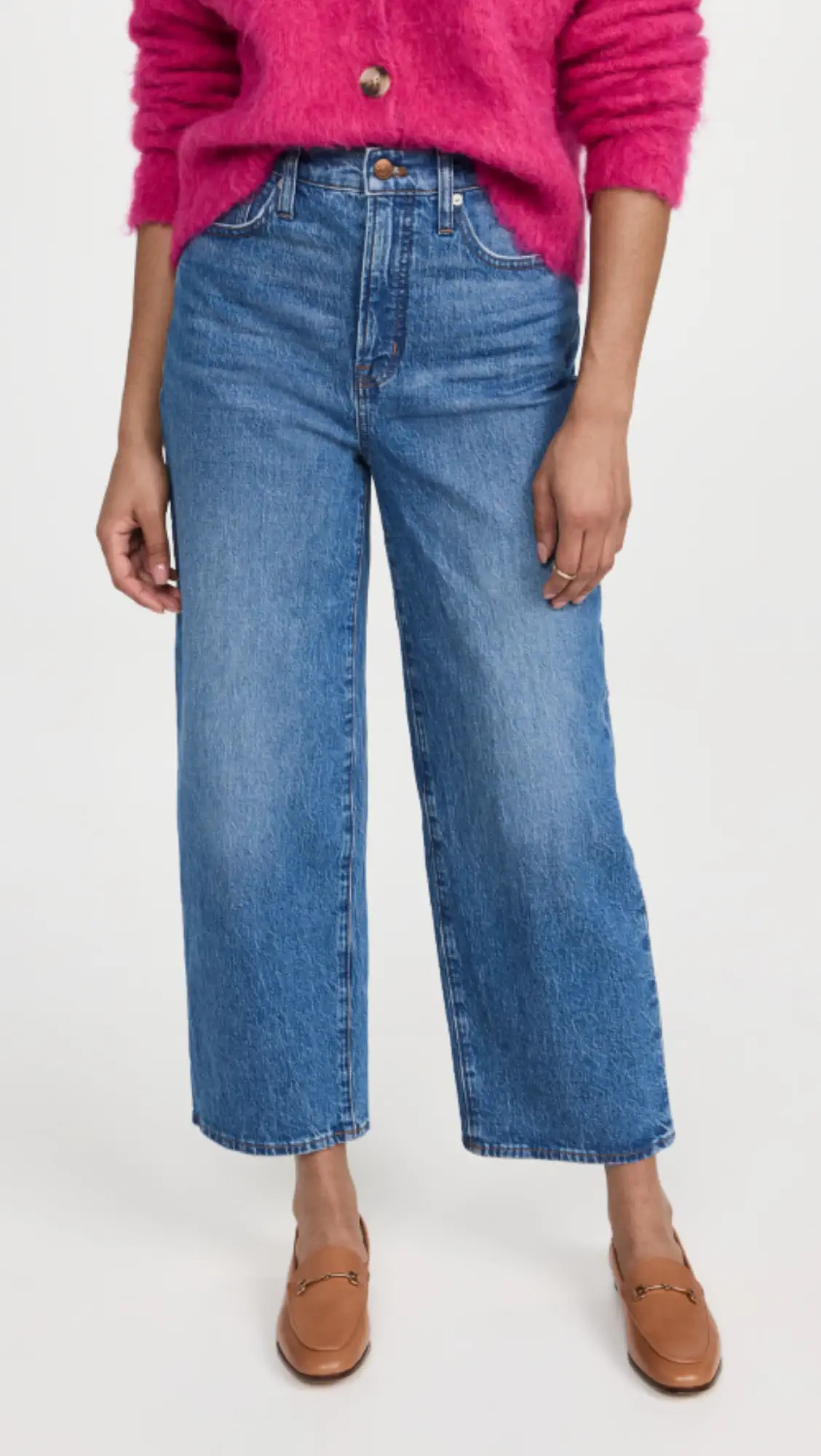 Madewell The Perfect Vintage Wide-Leg Crop Jean in Cresslow Wash | Shopbop | Shopbop