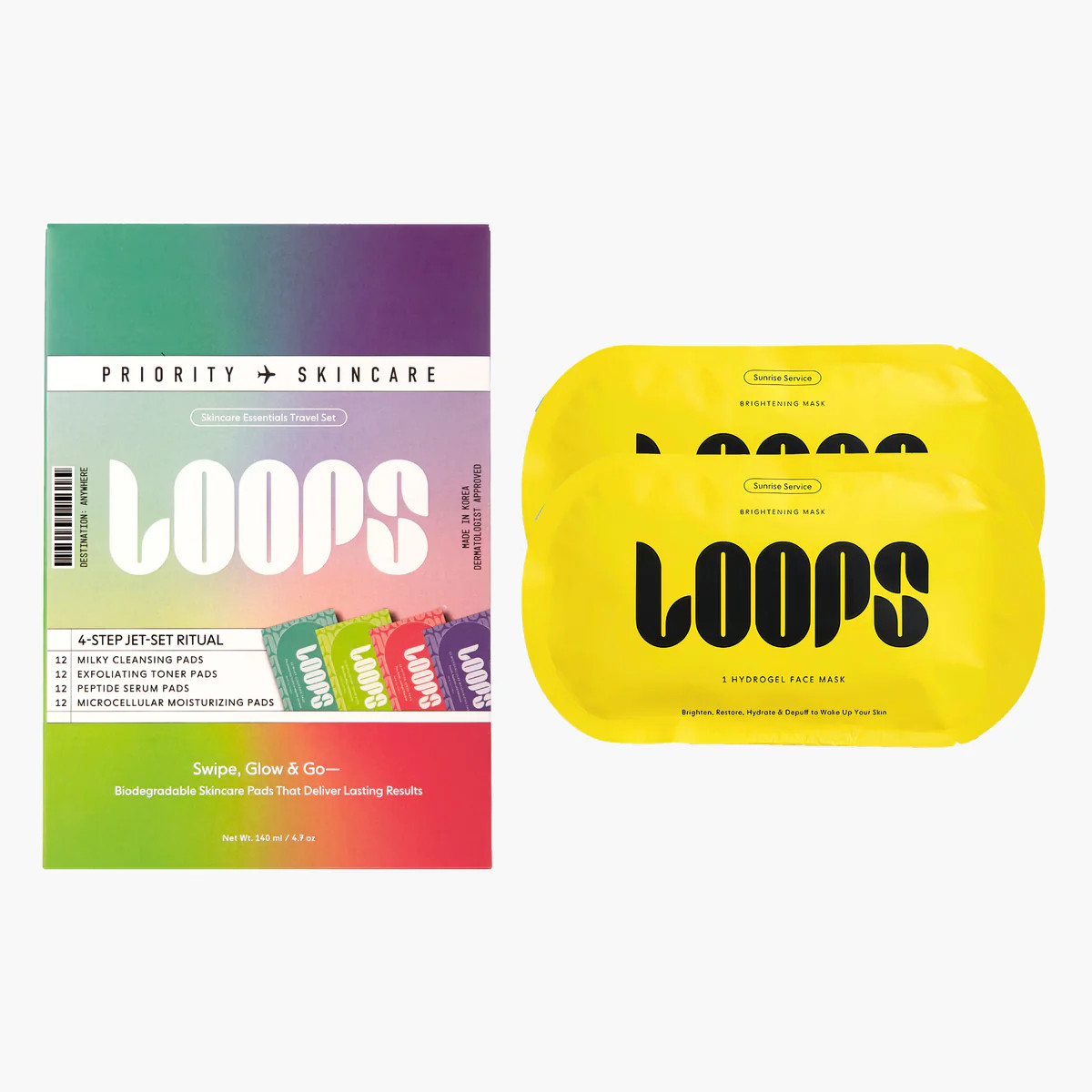 LOOPS Skincare Glow on Arrival | Biodegradable Skincare Pads | Loops Beauty