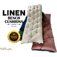 Tufted Linen Bench Cushions, Cushion Pads With Ties Indoor Custom, Cover - Chair Pads, Any Size | Etsy (US)