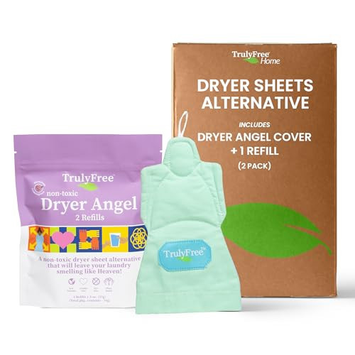 Truly Free Dryer Angel - Natural Dryer Sheet Alt, Non-Toxic Reusable Fabric Softener Booster Sheets, Safe for Babies and Sensitive Skin, Laundry Room Essentials - Signature Scent - 1 Packs + 1 Refill | Amazon (US)