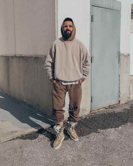 FEAR OF GOD Vintage Hoodie in ‘Vintage Mocha’ (size M), FG Sweatshirt layered above in ‘Vintage Paris Sky’ (size M), Allstars Henley tee layered below in ‘Vintage White’ (size M), Socks in ‘brown’ and Boat-Hi boots in ‘Daino’ (size 41). FEAR OF GOD x BARTON PERREIRA glasses in ‘Matte Taupe’. A relaxed and elevated men’s look that’s cozy for a day out. Pieces from this look are currently on sale for up to 60% off where available in limited quantities. 

#LTKstyletip #LTKmens #LTKsalealert