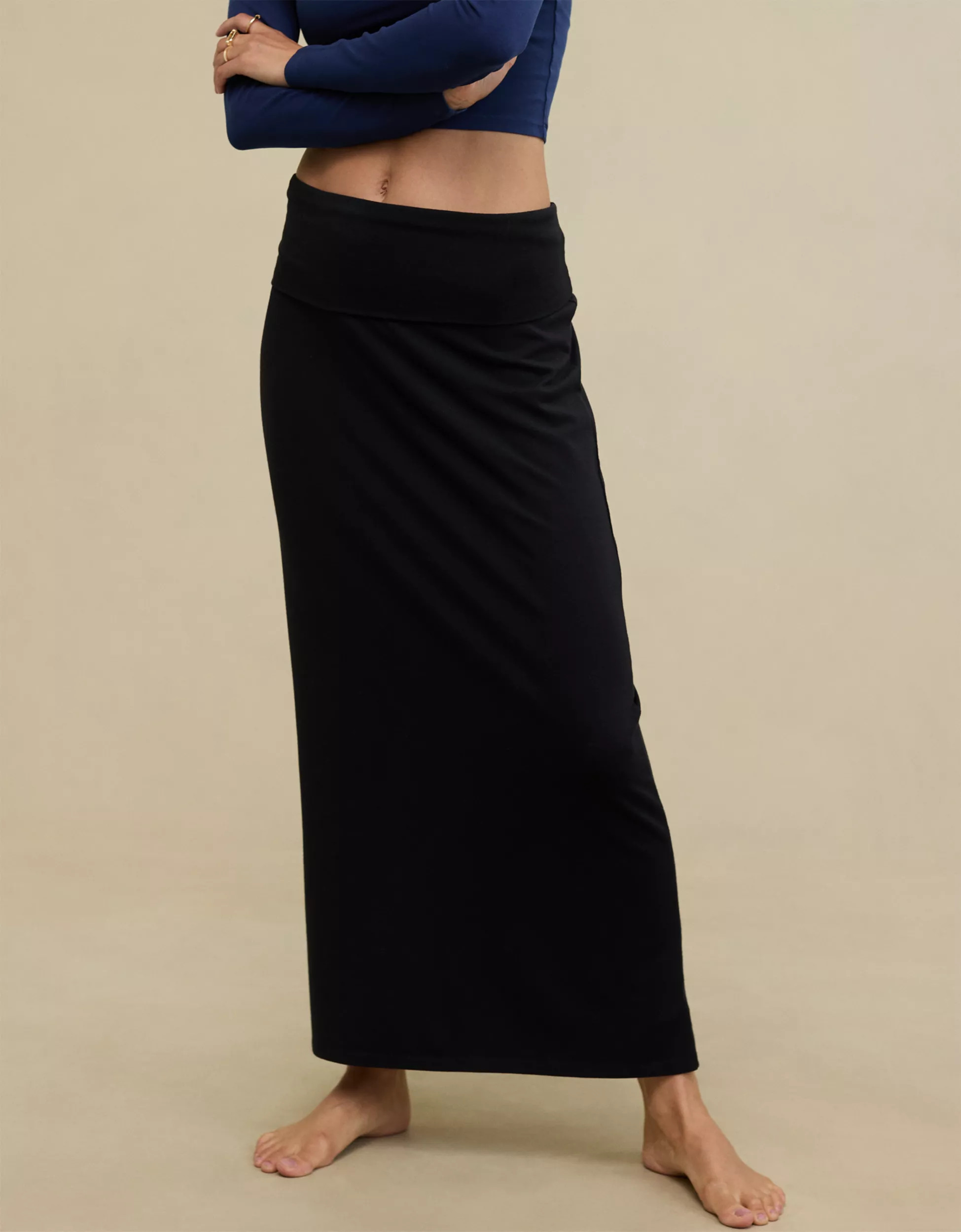Aerie Chill Up Foldover Maxi Skirt | Aerie