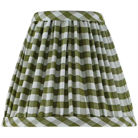 Springcrest Gingham Green Plaid Pleated Cotton Clip-On Empire Shade (3x6x5) | Walmart (US)