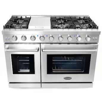 Cosmo Epgr486G 48-in 6 Burners 4.6-cu ft / 2.2-cu ft Convection Oven Freestanding Natural Gas Dou... | Lowe's