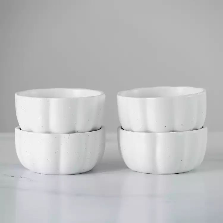 Matte White Pumpkin Soup Bowls, Set of 4 | Kirkland's Home