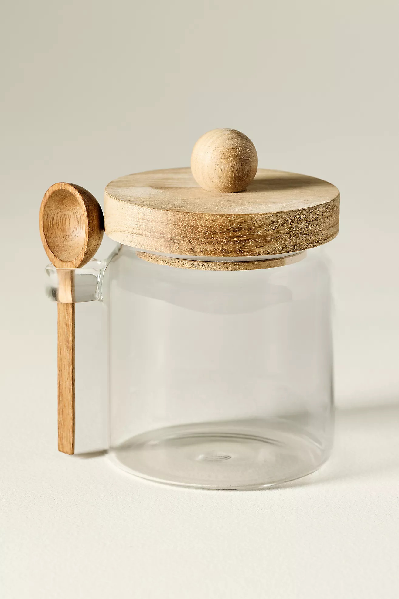 Small Glass Canister with Acacia Lid and Spoon | Anthropologie (US)