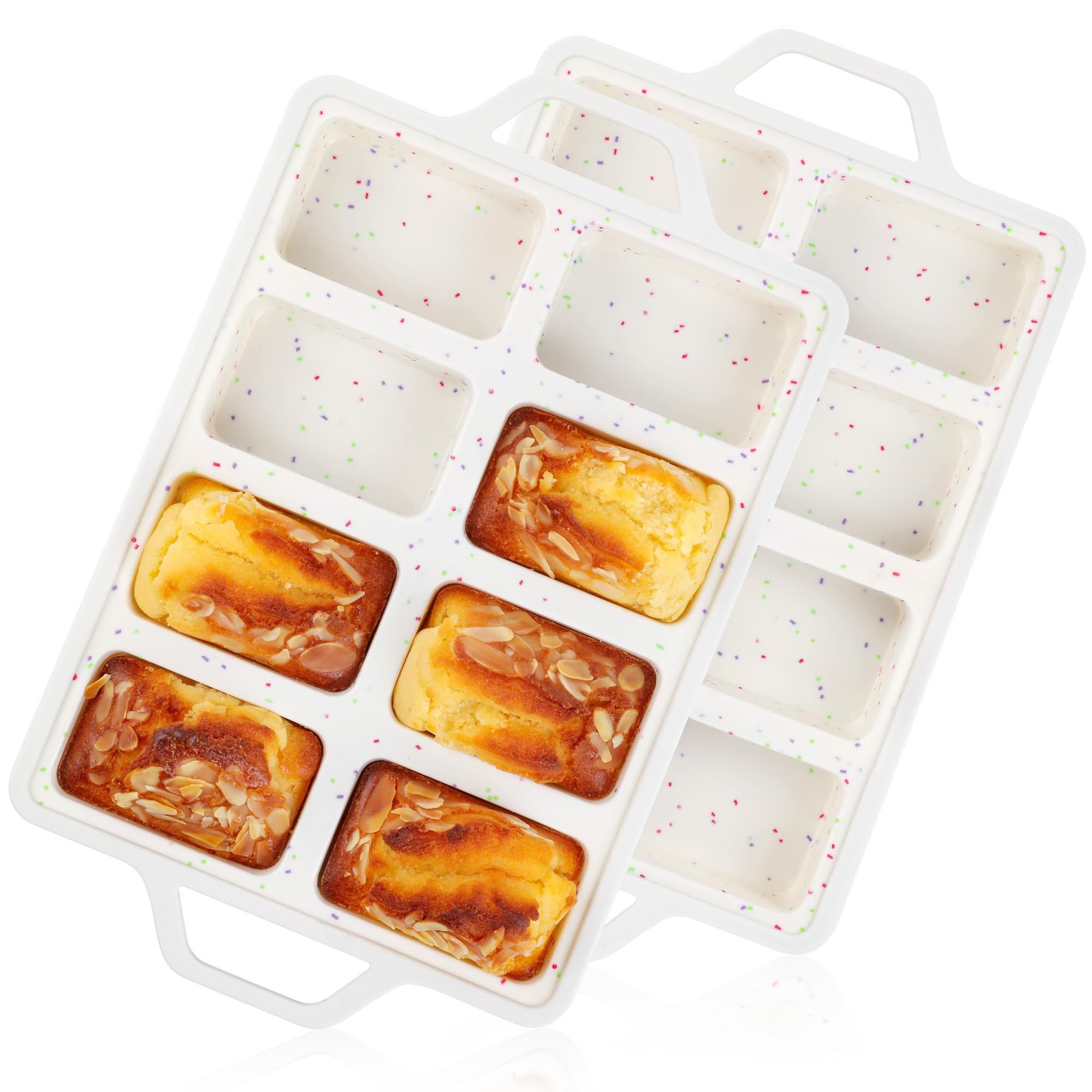 2 Pcs Mini Loaf Pans Silicone, Nonstick Small Bread Pans for Baking, Tiny Meatloaf Pan with Metal... | Amazon (US)