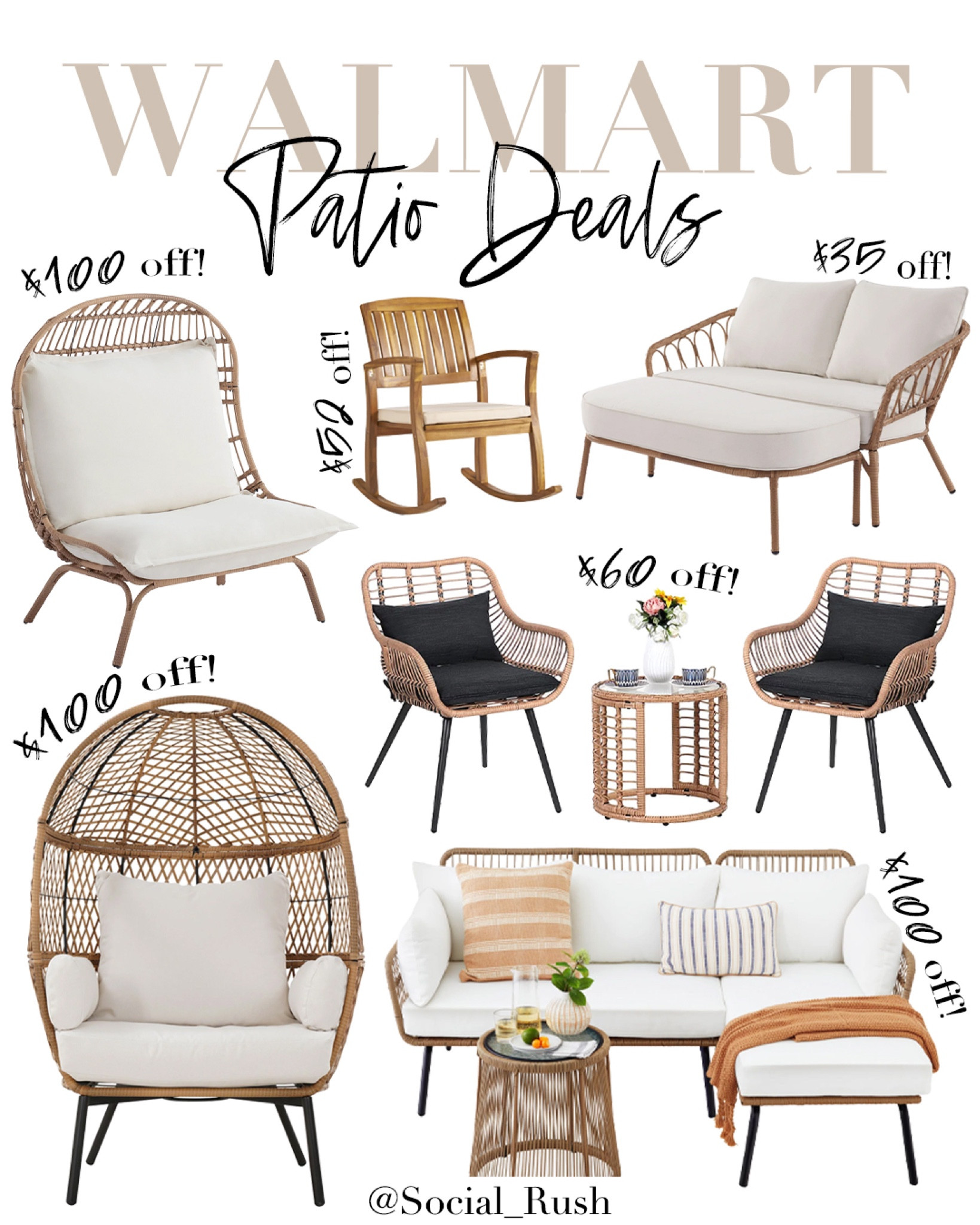 Walmart Patio Deals, Patio Furniture, Patio Sets, Patio Chairs, Egg Chair, Patio Cuddle Chair, Wicket Chair, Outdoot Loveseat and Ottoman, Bistro Set, Conversation Set, Patio Sectional, Rocking Chair #Patio #Walmart #Home

#LTKSeasonal #LTKsalealert #LTKhome