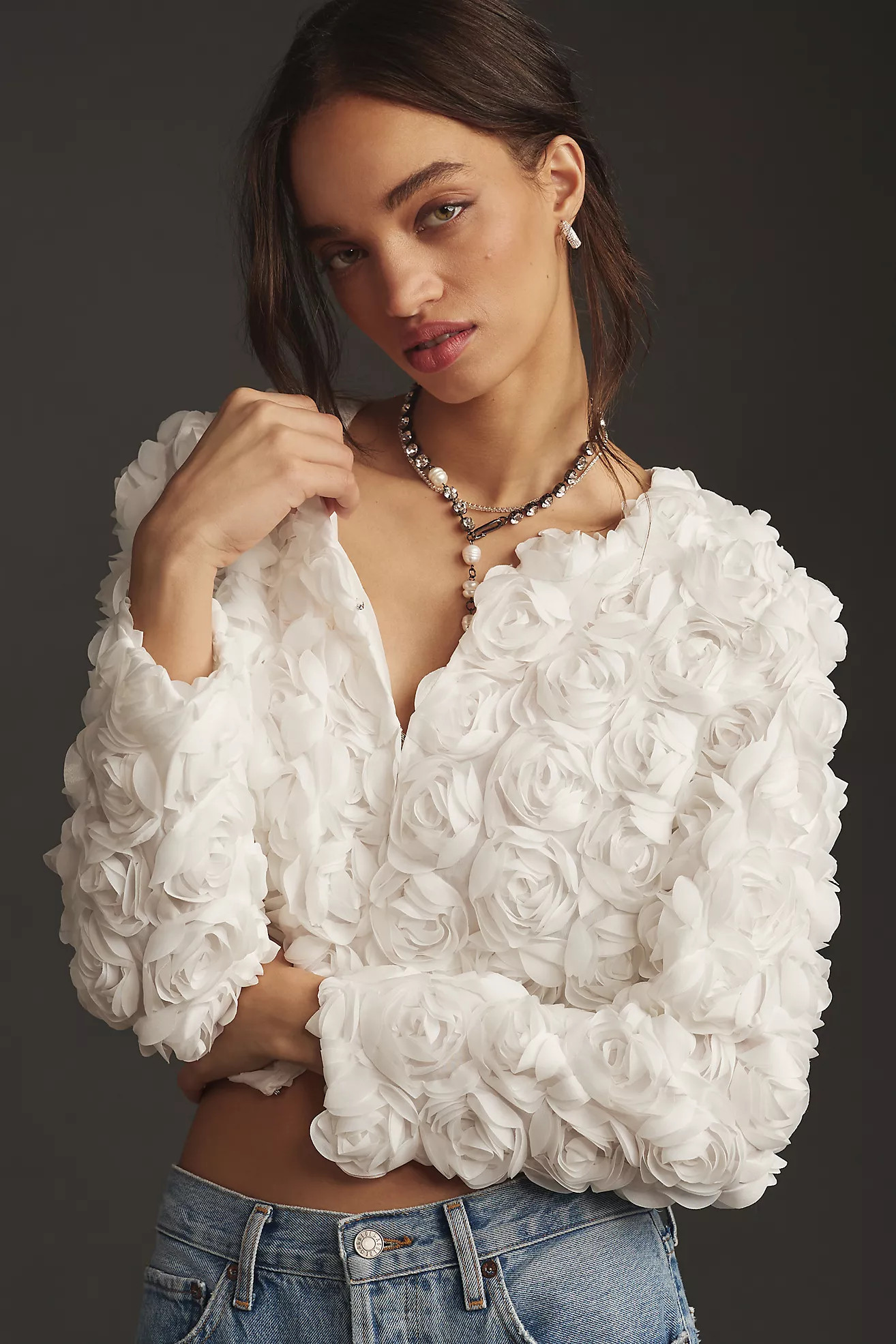 DOLAN Floral Appliqué Cropped Jacket | Anthropologie (US)