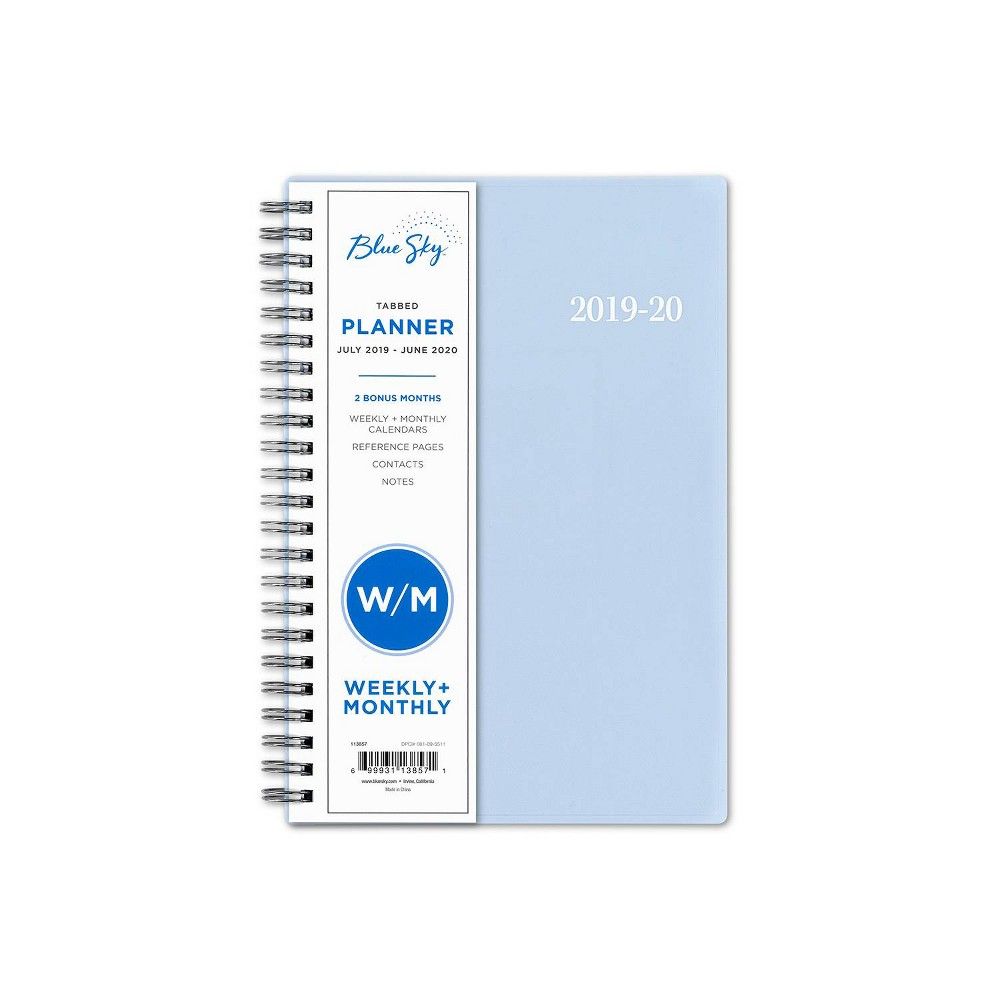 2019-2020 Academic Planner 5""x 8"" Solid Light Blue - Blue Sky | Target