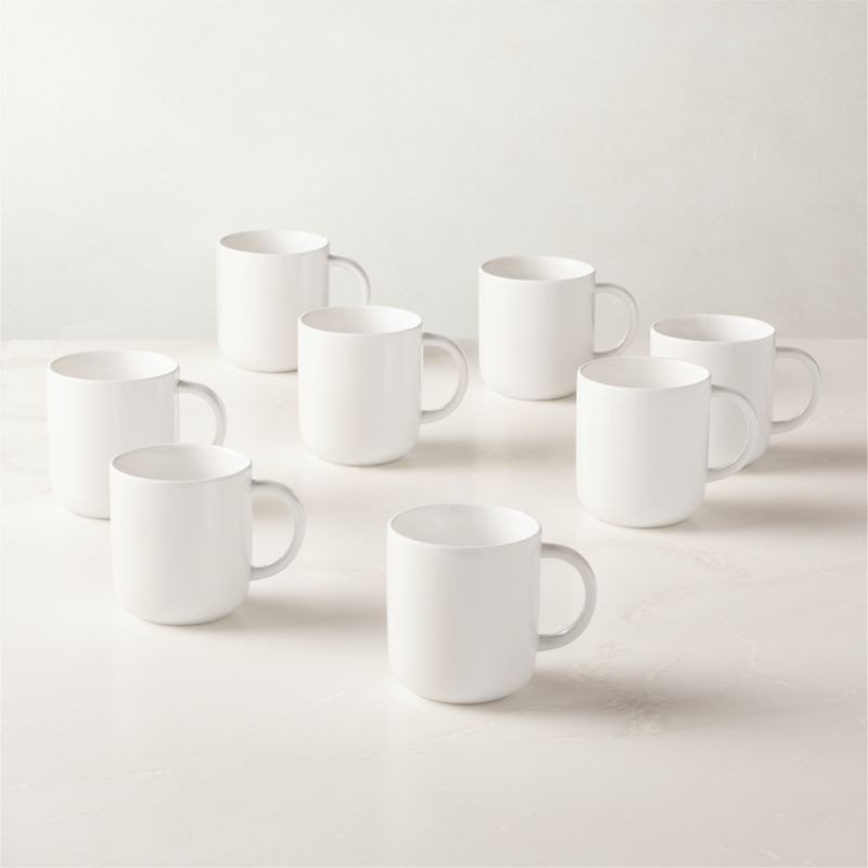 Contact White Mug Set of 8 + Reviews | CB2 | CB2