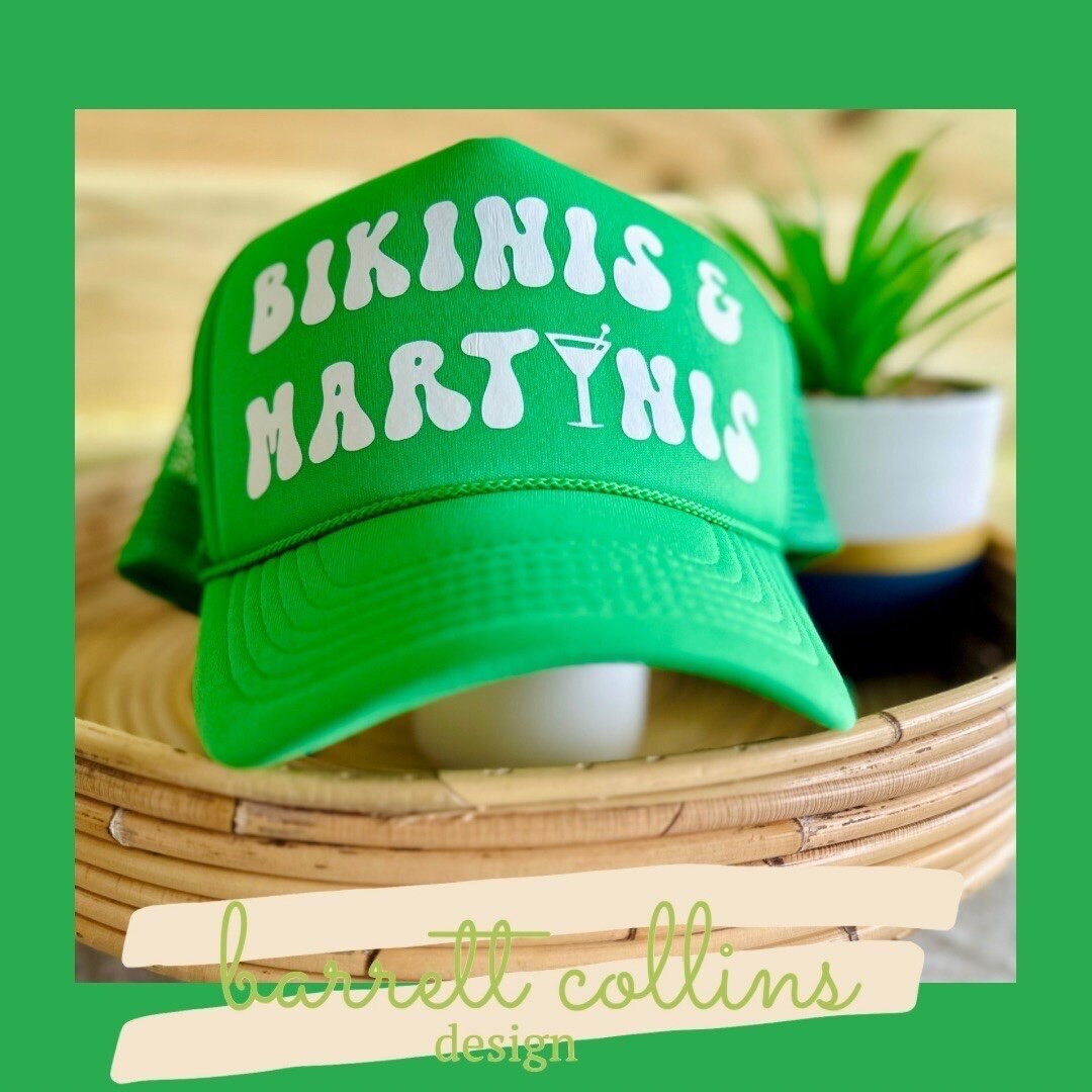 bikinis & martinis trucker hat | vintage fit | custom trucker hat | Etsy (US)